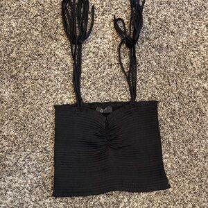 Elegant Black Ruched Camisole